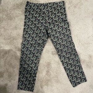 Patterned Black and Green Pants